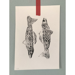 Linoleumstryk Fisk
